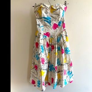 Vintage 1980s Party Dress - strapless and unique!